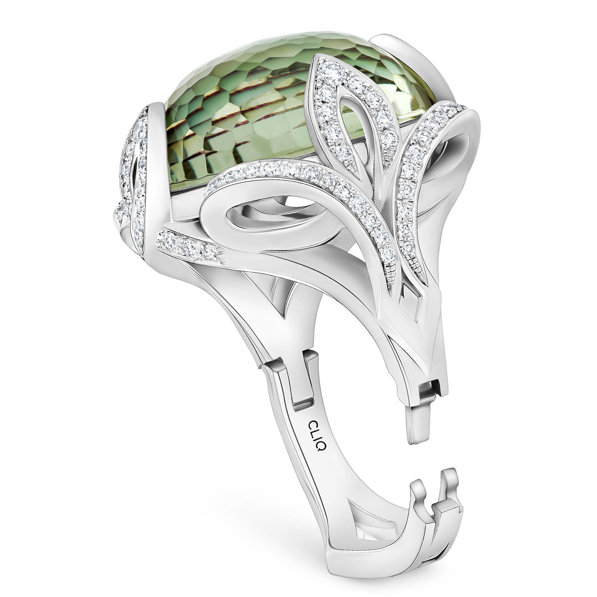 Verdana Prasiolite + Diamond Cocktail Ring