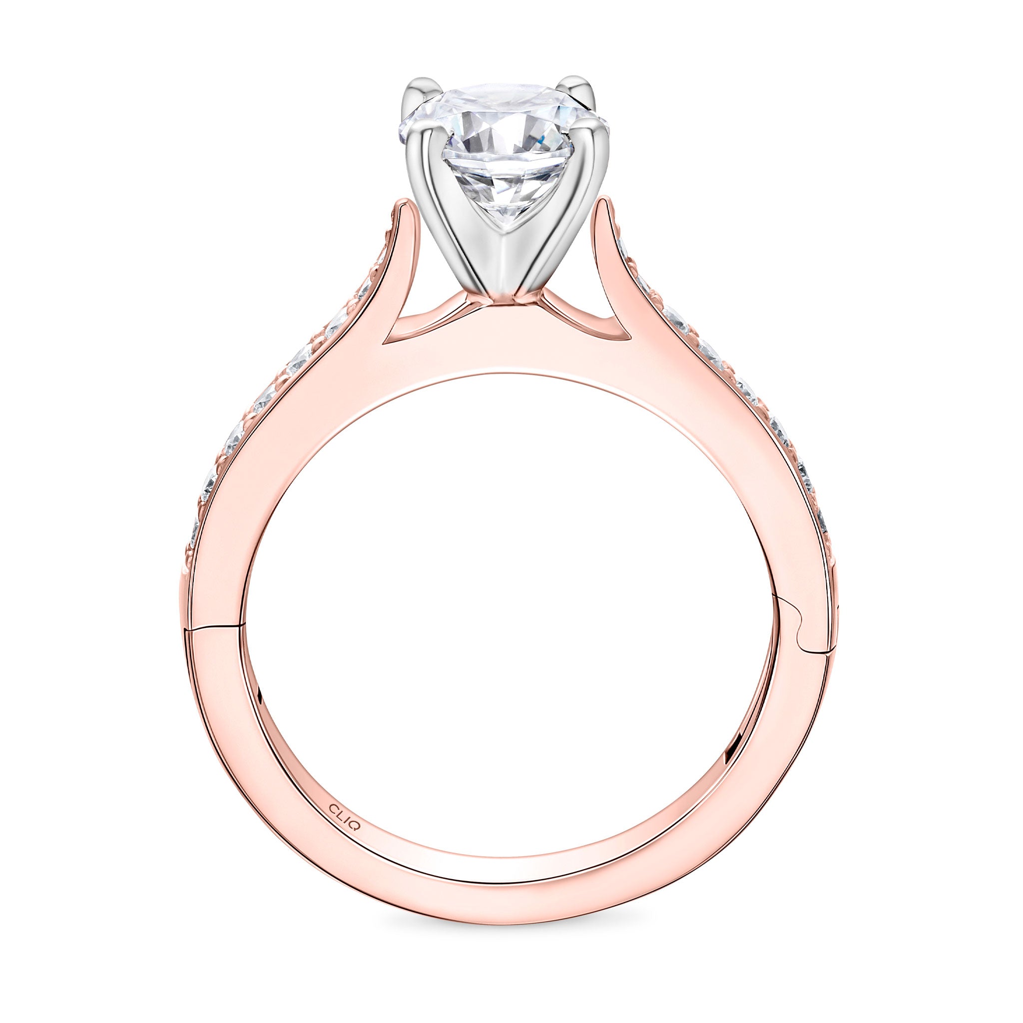 Verona Cathedral Engagement Ring with Side Stones