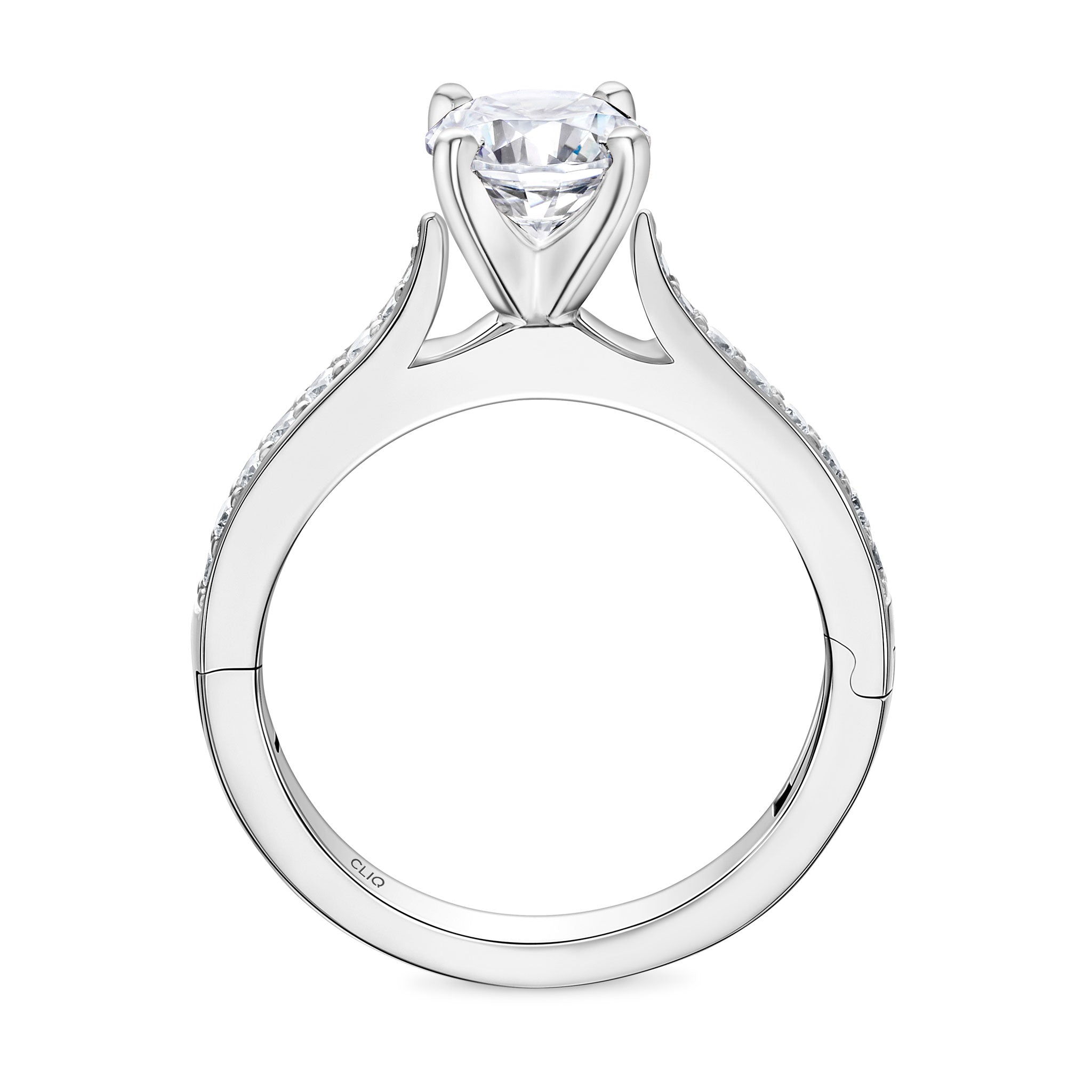 Verona Cathedral Engagement Ring with Side Stones