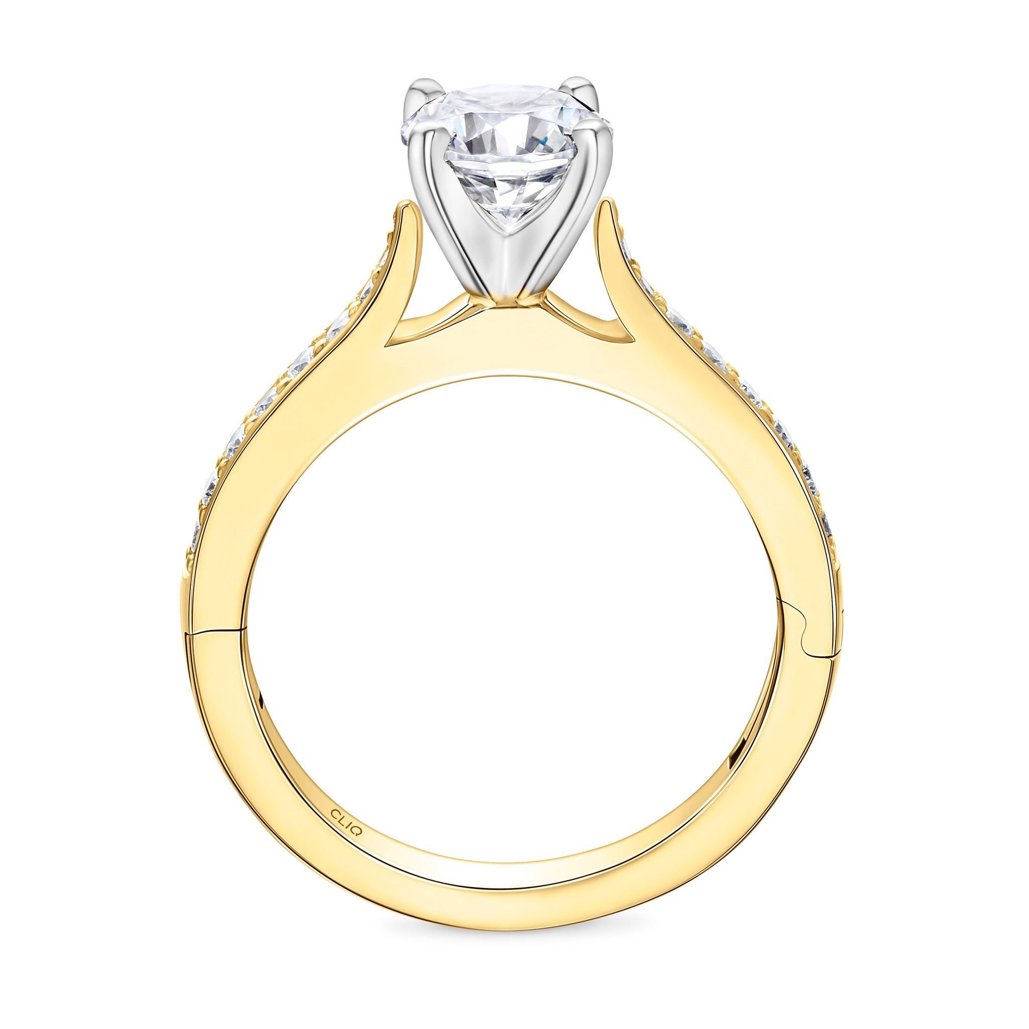 Verona Cathedral Engagement Ring with Side Stones